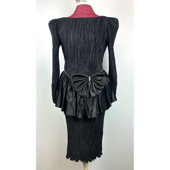 Cattiva Dresses & Skirts - VTG Cattiva Maya Jornot 80s Black Bow Cocktail Dress 4 Hollywood Glam Prom Party